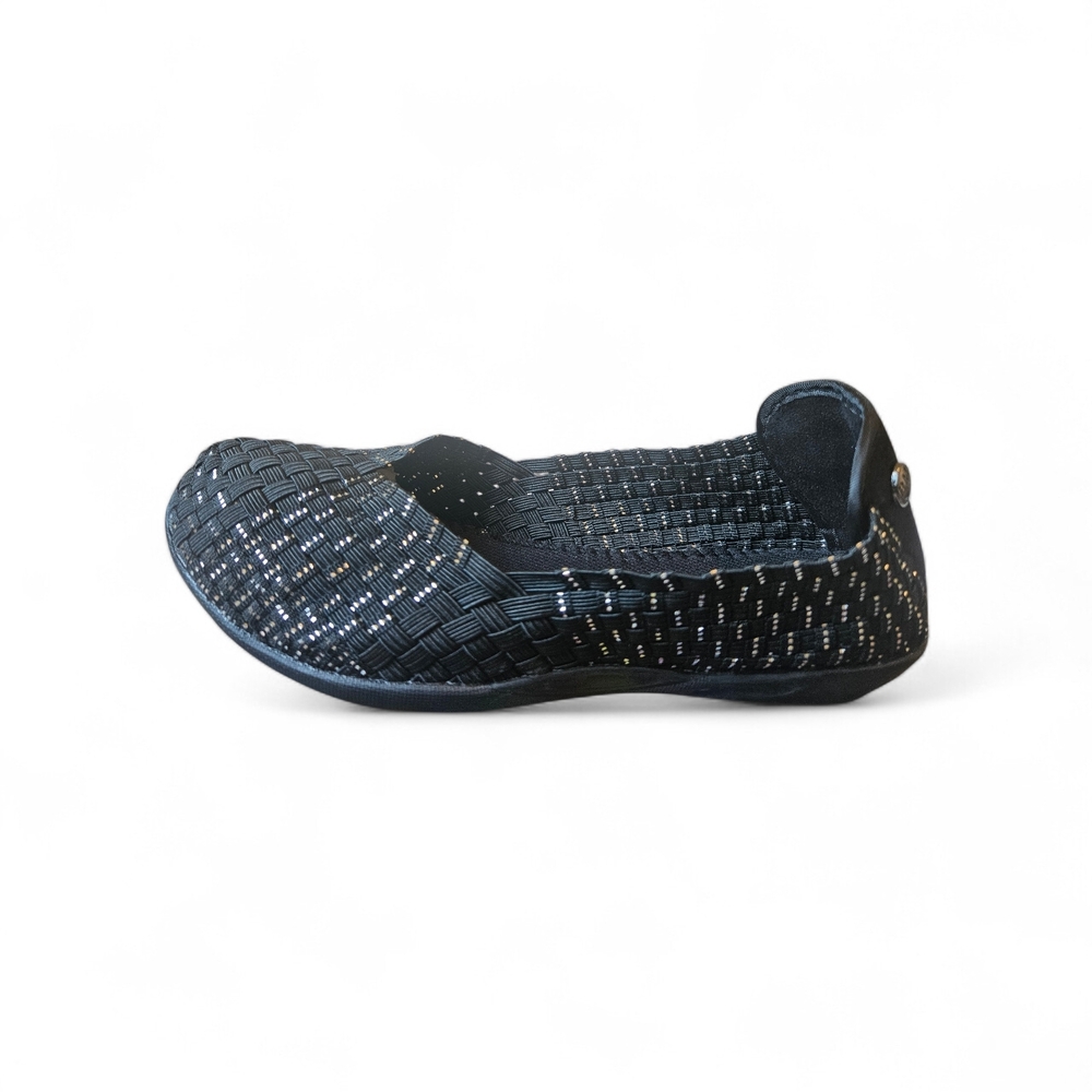 bernie mev. Black Silver Catwalk Flats